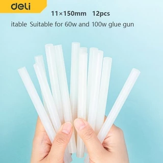 Deli กาวแท่งร้อน กาวแท่งเล็ก แท่งใหญ่ ใช้กับปืนไฟฟ้าอย่างดี 12/18pcs 7mm ปลอดสารพิษ ไม่เป็นอันตราย Glue gun
