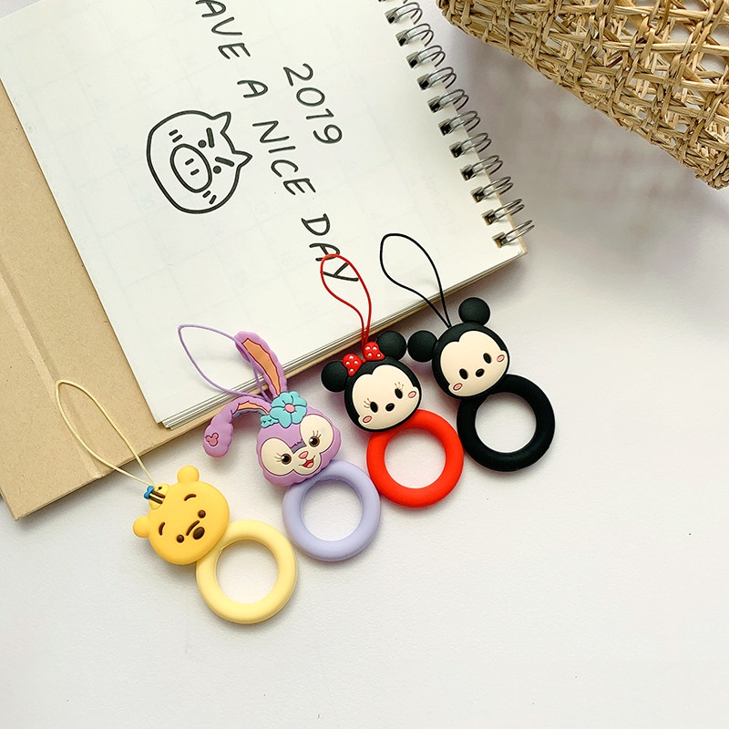 น่ารัก Stellalou Winnie the Pooh สายคล้องโทรศัพท์มือถือกันลื่นแบบสั้น