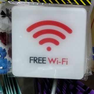 ป้ายwifiแบบพลาสติกสีขาว