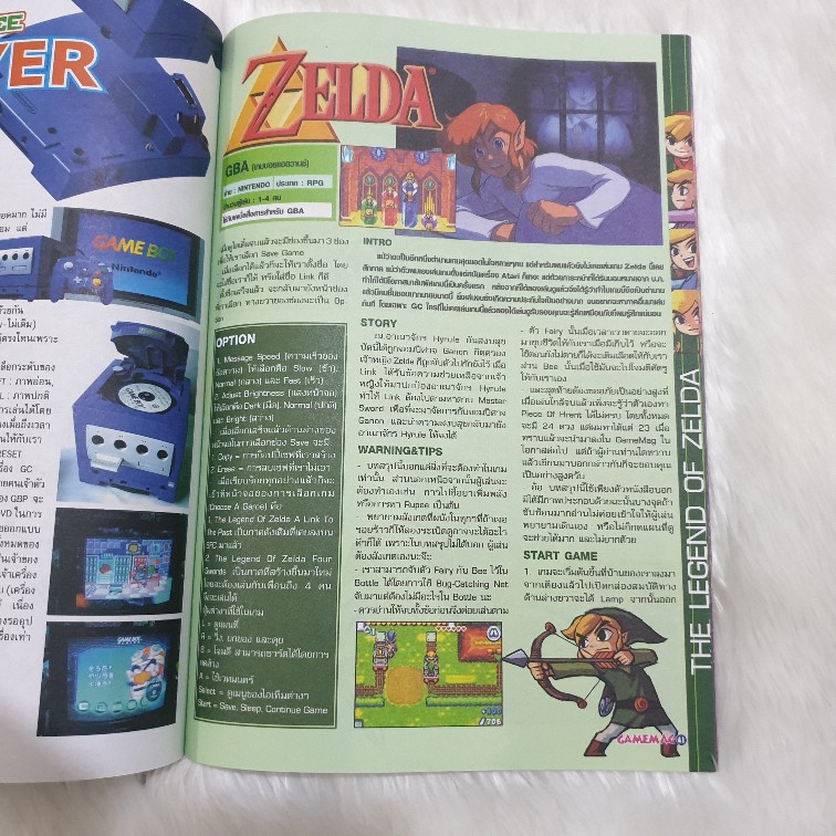 THE LEGEND OF ZELDA FOR GBA หนังสือสรุปเกมส์มือสองคอลัมน์ท้ายเล่ม GAMEMAGรายสัปดาห์