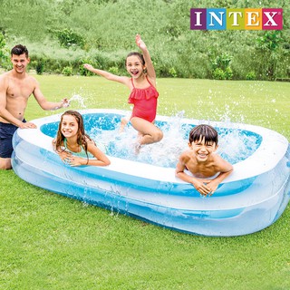 INTEX สระเป่าลม สระน้ำ สระน้ำเป่าลม 2 ชั้น สีฟ้า รุ่น 56483