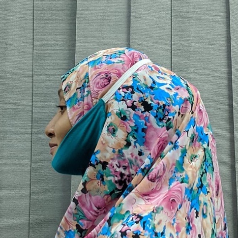 TURQOISE - CHIN PAINT COTTON FABRIC SOFT FABRIC สําหรับผู้หญิงผู้ใหญ่, ไม่ร้อน, ผู้หญิงกล้ามเนื้อ, ผ