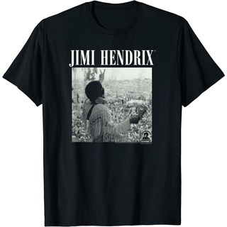 เสื้อยืดผ้าฝ้ายพรีเมี่ยม เสื้อยืด พิมพ์ลาย Jimi Hendrix Live at Woodstock สําหรับผู้ใหญ่