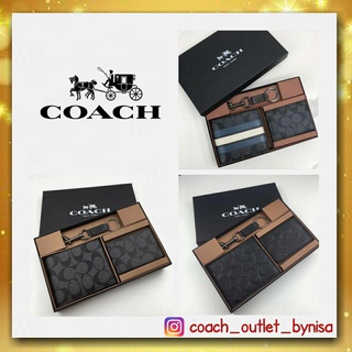 COACH BOXED 3-IN-1 WALLET GIFT SET IN SIGNATURE