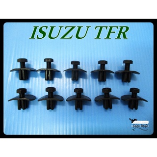 ISUZU TFR FENDER SCREW LOCKING CLIP "BLACK" SET (10 PCS.) (243)  // กิ๊บล็อคบังฝุ่นใน ตัวสกรู สีดำ 10 ตัว สินค้าคุณภาพดี