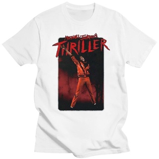 ขายดี!เสื้อยืด ลาย Michael Jackson Thriller สีแดง สําหรับผู้ชายS-5XL