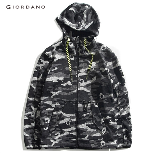 GIORDANO BSX MEN BSX patch polar fleece hooded coat 04079664