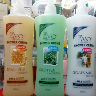 EVO  Shower Creme อีโวอาบน้ำนมแพะ มอยเจอร์ไรเซอร์ผิวนุ่มหอม ยาวนาน 1000ml