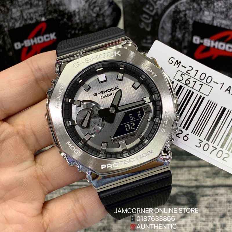 Casi/*o G/SHOCK GM-2100-1A Steel Series นาฬิกาสปอร์ตโลหะสีเงิน Man นาฬิกา Unisex กีฬานาฬิกา m548