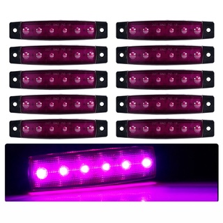 หลอดไฟ Led DC 12V-24V สีม่วง สําหรับรถบรรทุก รถพ่วง 10 ชิ้น