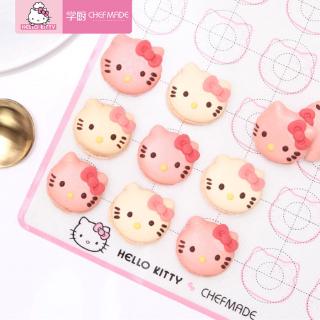 【CHEFMADE】HELLO KITTY Authorization Silicone Pad Kneading Dough Mat Rolling Pin Pad Food Grade Baking Tools