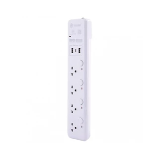ส่งฟรี Toshino รางปลั๊กไฟ 4 ช่อง + 2 USB 1 Type C 4 สวิตช์ ยาว 3 เมตร รุ่น WY-43