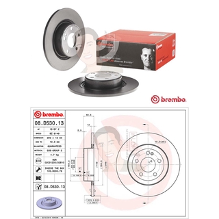 08 D530 13 จานเบรค ล้อ R (ยี่ห้อ BREMBO) รุ่น HC Benz W205 C205 ปี2014&gt;***ราคาต่อข้าง