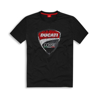 ducati corse เสื้อยืดแขนสั้นสีดําสําหรับผู้ชายS-5XL