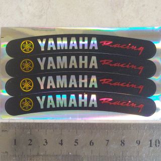 4 ชิ้น สติ๊กเกอร์ฟรอยสะท้อนแสง รุ้ง ติดวงล้อ YAMAHA Racing