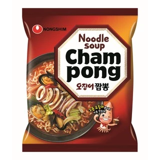 NONGSHIM CHAMPONG NOODLE SOUP SQUID FLAVOR จัมปง นู้ดเดิ้ล ซุป (บะหมี่กึ่งสำเร็จรูปรสปลาหมึก) 124 g.
