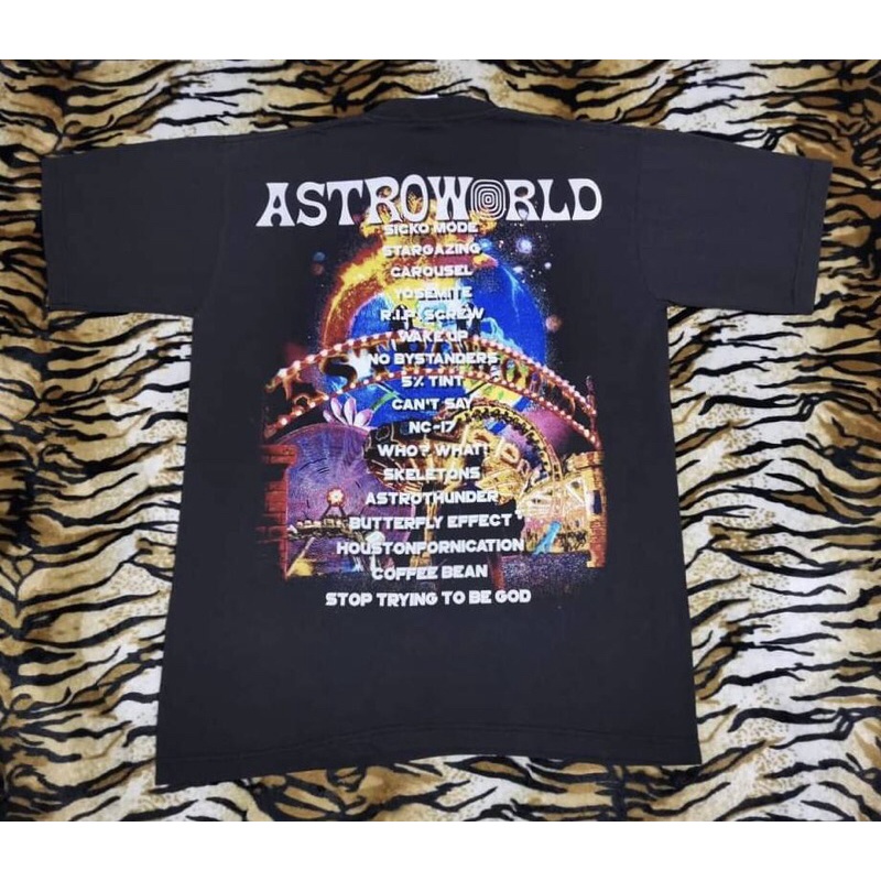 เสื้อยืดครอป ผู้ชาย เสื้อยืด travis scott astroworld travis hiphop rapper ผ้าฟอก ป้าย proclub S-5XL