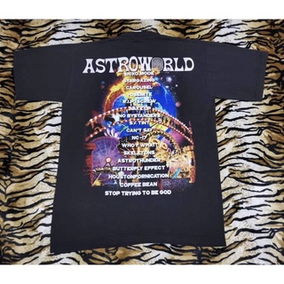 เสื้อยืดครอป ผู้ชาย เสื้อยืด travis scott astroworld travis hiphop rapper ผ้าฟอก ป้าย proclub S-5XL