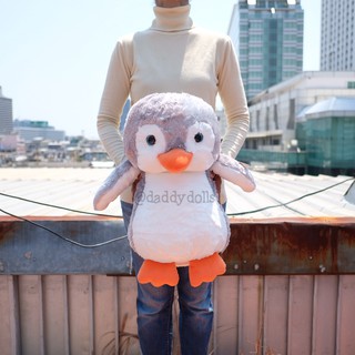 ตุ๊กตา Penguin นกเพนกวิน สีเทา ปากสีส้ม 20นิ้ว