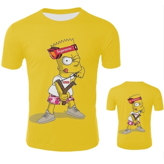 Simpsons Homer เสื้อยืดพิมพ์ลาย 3D Bart Simpson Homer Simpsons สําหรับผู้ชายและผู้หญิง