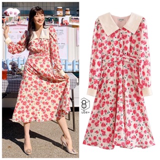 ::: cherry rose dress :::  เดรสกุหลาบแต่งปกสีครีม ดูสาว ลุคแพง