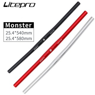 Litepro Monster แฮนด์บาร์จักรยาน แบบตรง น้ําหนักเบาพิเศษ 25.4 มม. * 580 540 มม.