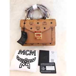 ของแท้ 💯 ส่งฟรี ❗ Mcm Small Patricia Satchel in Visetos Style #MWE8APA69