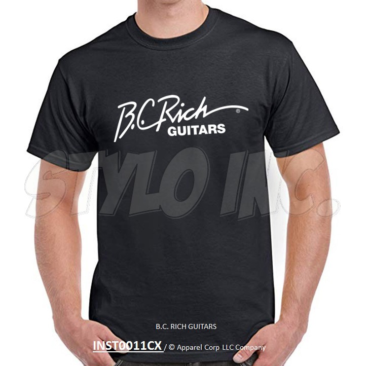 INST0011CX BC RICH GUITARS เสื้อยืดเพลงผ้าฝ้าย 100%, เสื้อยืด, เสื้อยืดกีตาร์ลําลองกลางแจ้ง