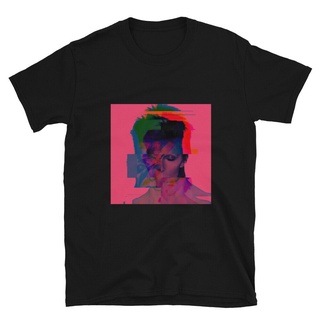 เสื้อยืด พิมพ์ลาย David Bowie Pink Pixelated Abstract Art สําหรับผู้ชาย