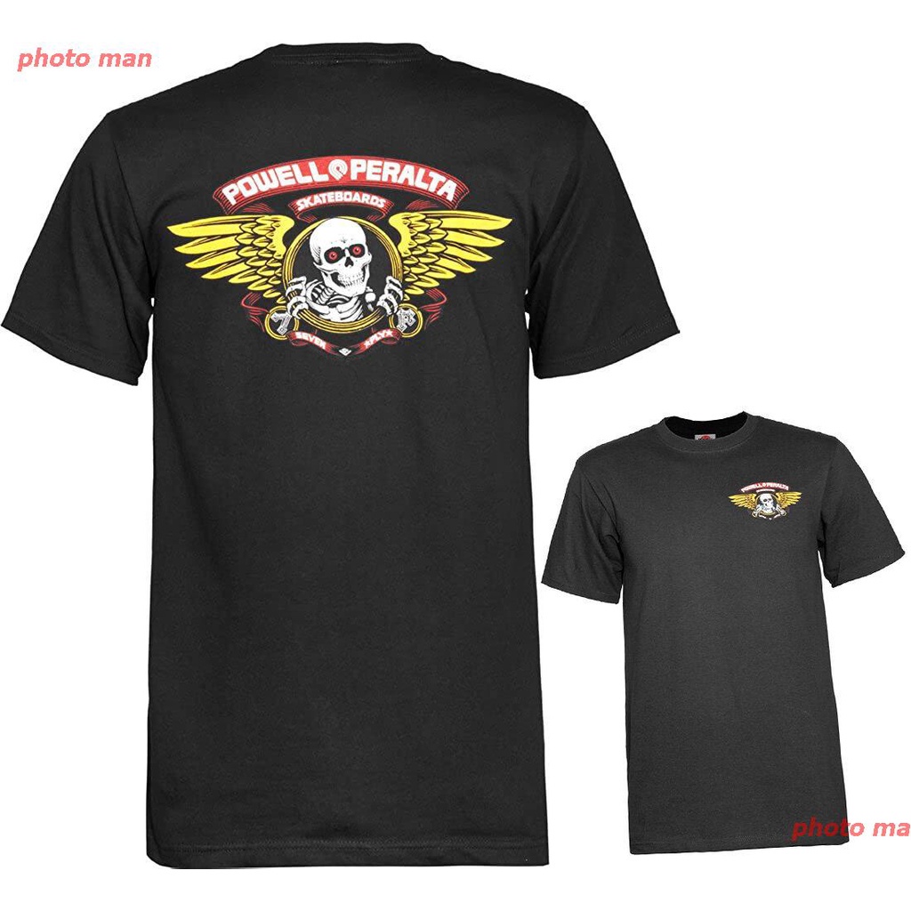 ราคาต่ำสุด!!ตลก ผ้าฝ้ายแท้ ผู้ชาย สบายๆ Powell Peralta Winged Ripper T-Shirt, Black, Medium คู่รัก ภาษาญี่ปุ่น เด็กผู้ช