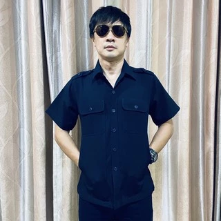 เสื้อซาฟารี เสื้อคนขับรถ แบบมีบ่าและไม่มีบ่าใส่อินธนู สีดำ-สีกรม (มีชำระปลายทาง)