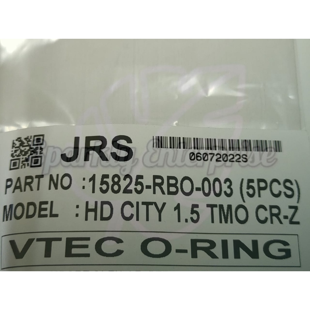 HONDA CITY 1.5 TMO CR-Z V-TEC O-RING 15825-RBO-003