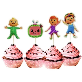 ป้ายท็อปเปอร์ ลายการ์ตูน Safari Bubble Guppies สําหรับตกแต่งเค้กวันเกิดเด็ก 24 ชิ้น ต่อแพ็ก