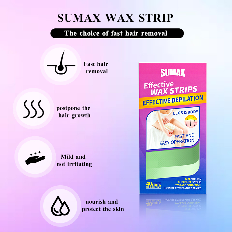 Sumax 40 ชิ้นสี่รสชาติแถบขี้ผึ้งกําจัดขนแถบขี้ผึ้งเย็นสองด้านขนาดใหญ่ชุดแว็กซ์แข็งผ้าเช็ดทําความสะอาดน้ํามัน Calming ราคา ถูกที่สุด ดีลบีเคเค แกลเลอรีภาพที่ 3