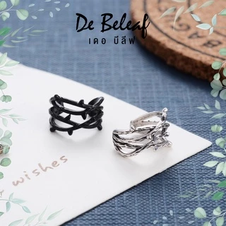 De Beleaf - Earcuff ต่างหูเกี่ยว สไตล์เกาหลี ไม่ต้องเจาะหู ตุ้มหูหนีบ มีสีเงิน/สีดำ/สีทอง ส่งจากไทย