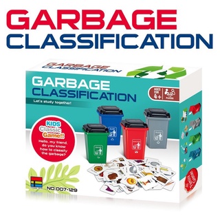 บอร์ดเกมส์แยกขยะ Garbage Classification Board game เกมส์ฝึกท่องคำศัพท์ แยกชนิดขยะการ์ดท่องศัพท์ ของเล่นเสริมทักษะ TY181