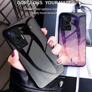 Vivo Y21 Y21s Y33s X70 Pro X70 Pro+ Case Starry Sky Painting Glass Casing เคสโทรศัพท์