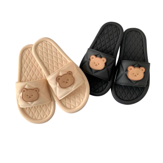 Mellor Chic : Slippers รองเท้าเเตะใส่ในบ้าน รองเท้าแตะยาง รองเท้าเพื่อสุขภาพ ลายหมีน้อยน่ารัก นุ่นเบา ใส่สบาย