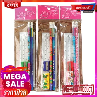 ชุดเครื่องเขียนไม้บรรทัดดินสอ+กบ แพ็ค 12 ชุดStationery Set 12 Sets/Pack