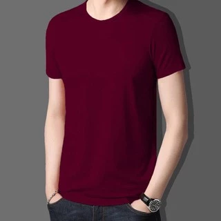 พร้อมส่ง เสื้อผ้าแฟชั่นผู้ชาย เสื้อแขนสั้นคอกลม สีพื้น ราคาถูก（TSH-015)