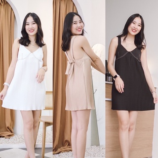 ⚡️ขายดี! Pleat dress - เดรสกระโปรง ผ้าพลีท อัดจีบแน่น