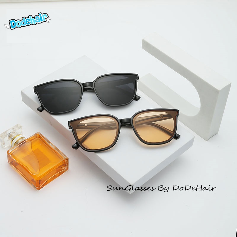 แว่นกันแดด/แว่นกันแดดเลนส์สี (รุ่น 1271)/ แว่นทรงoversize /แว่นสไตล์เกาหลี มี2 สี เลนส์ปรอท และเลนส์ดำ/แว่นแฟชั่นชายหญิง