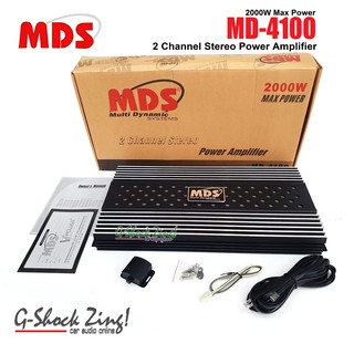 MDS เพาเวอร์แอมป์ 2 CH.ขับเสียงกลางแหลม หรือซับเบสก็ได้ 2000Watts.+Hi To Low ในตัว+รีโมทบูส MDS รุ่น MD-4100