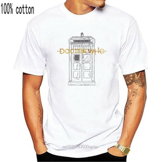 ผ้าฝ้ายคอกลมเสื้อยืด แขนสั้น พิมพ์ลายโลโก้ Doctor Who TARDIS สไตล์คลาสสิก ไม่ซ้ําใคร เหมาะกับฤดูร้อน สําหรับผู้ชาย 78377