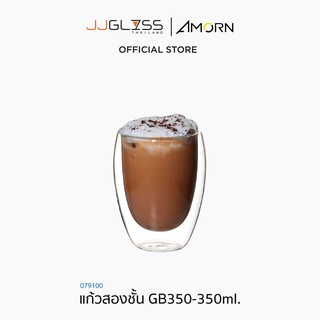 JJGLASS - แก้วสองชั้น GB350-350ml. - สำหรับใส่กาแฟ,ชานมไข่มุก,สมูทตี้ 350 มล. (350ml.)