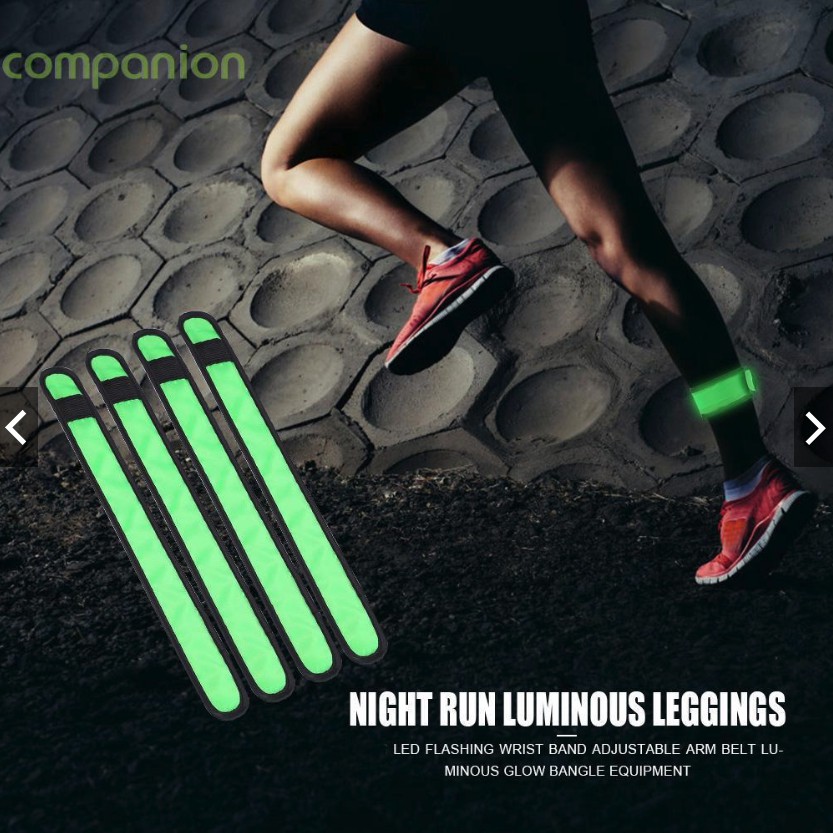สายรัดข้อมือและข้อเท้า LED สำหรับวิ่งและปั่นจักรยาน