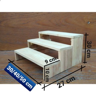 ชั้นไม้สนนอก 3 ขั้น(โปร่ง) รุ่นสูง30ซม.ลึก27ซม. 🎊[พร้อมส่งจร้า]