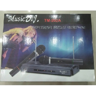 ไมโครโฟนไร้สาย ไมค์ลอยคู่ MUSIC DJ Microphone Wireless รุ่นTM202A