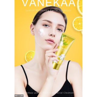 ⚡FLASH SALE⚡♡พร้อมส่ง วานีก้า โฟมล้างหน้าสูตรเลม่อน Vanekaa Lemon Whitening Facial Cleanser