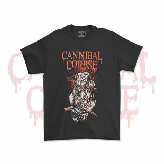 คอลูกเรือเสื้อยืดคอกลมเสื้อยืด ลาย CANNIBAL CORPSE CANNIBAL CORPSE BAND V1ผ้าฝ้ายแท้